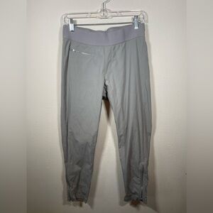 Athleta Mod Trekkie Crop Woven Pants Grey Zipper Skinny Leg Size 6